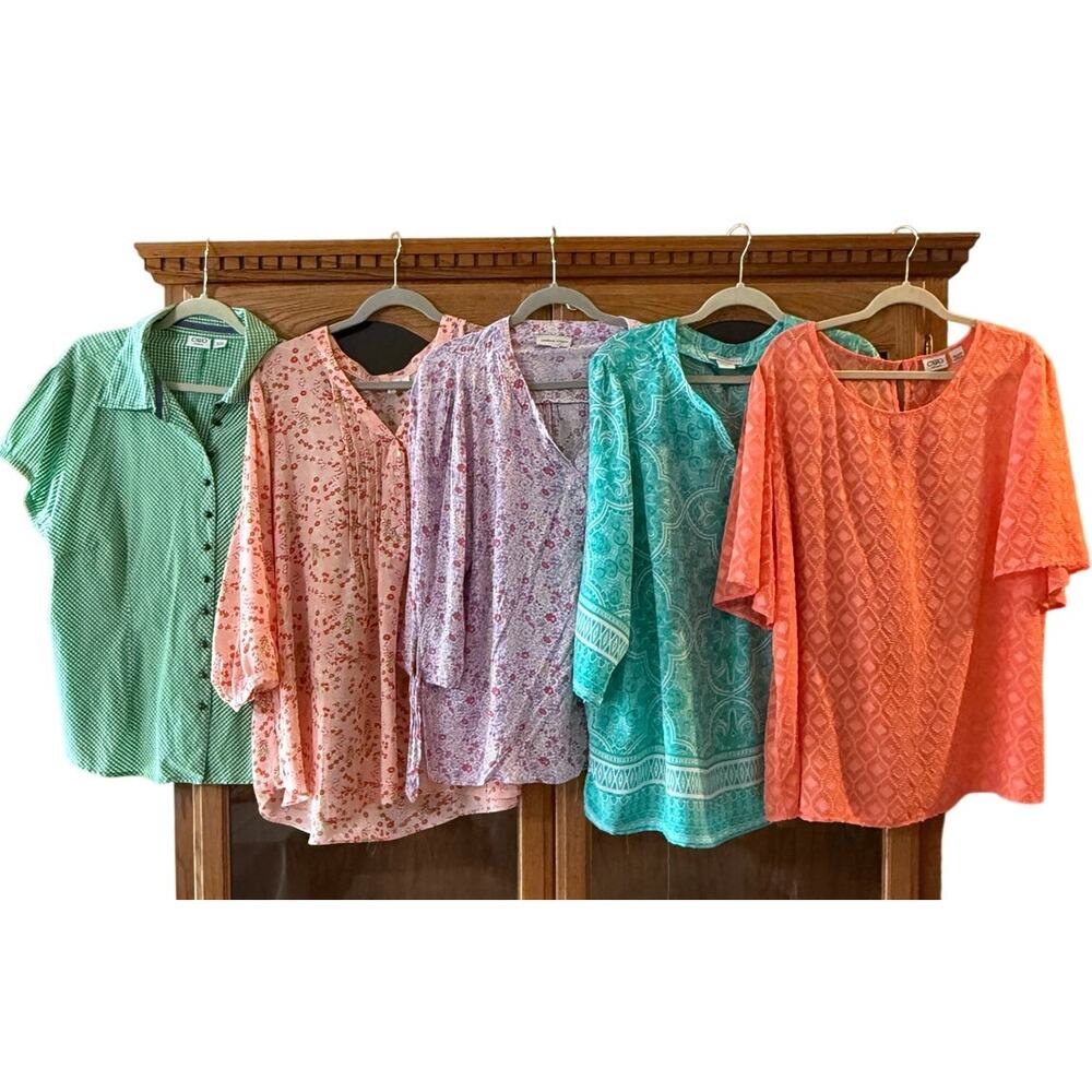 Lot of 5 2X Summer Blouses